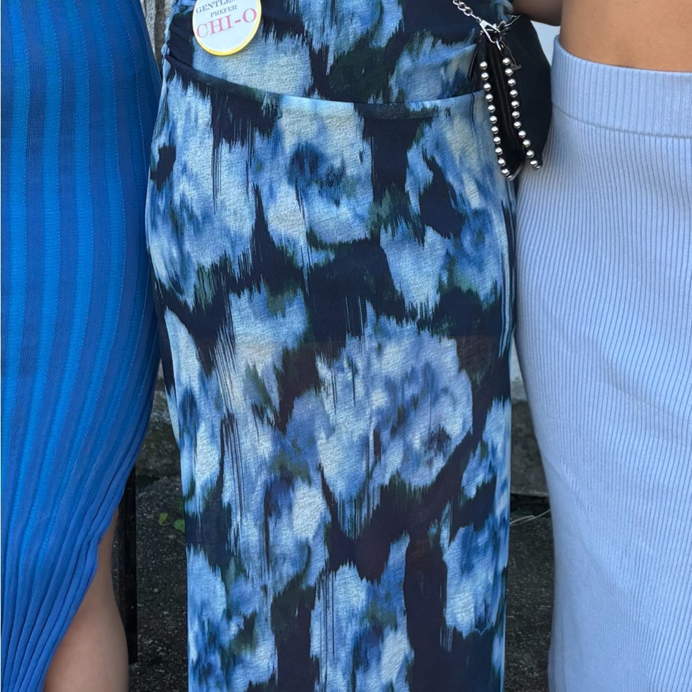 Abercrombie & Fitch Blue Floral Midi Skirt